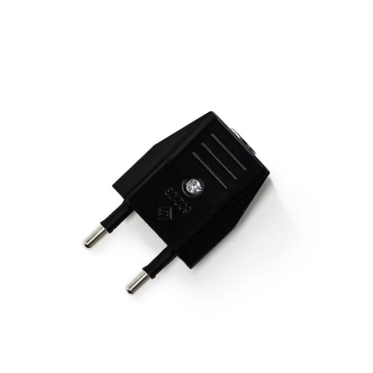 Stekker 2-pole zonder aarde Europlug 10A Zwart
