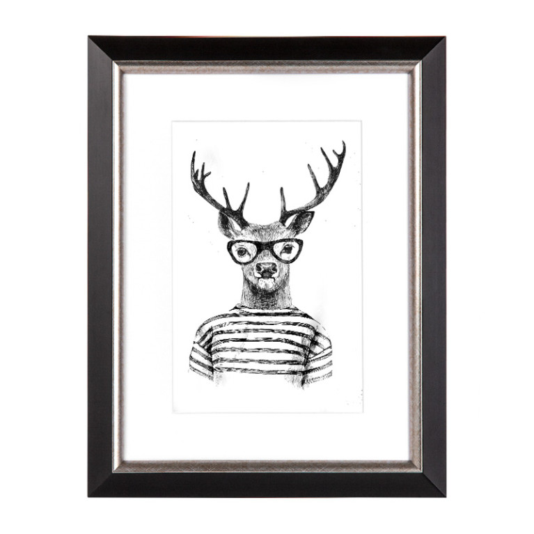 Fotolijst Salieri Zwart/Zilver 50x50 cm - Art Print en Passe Partout