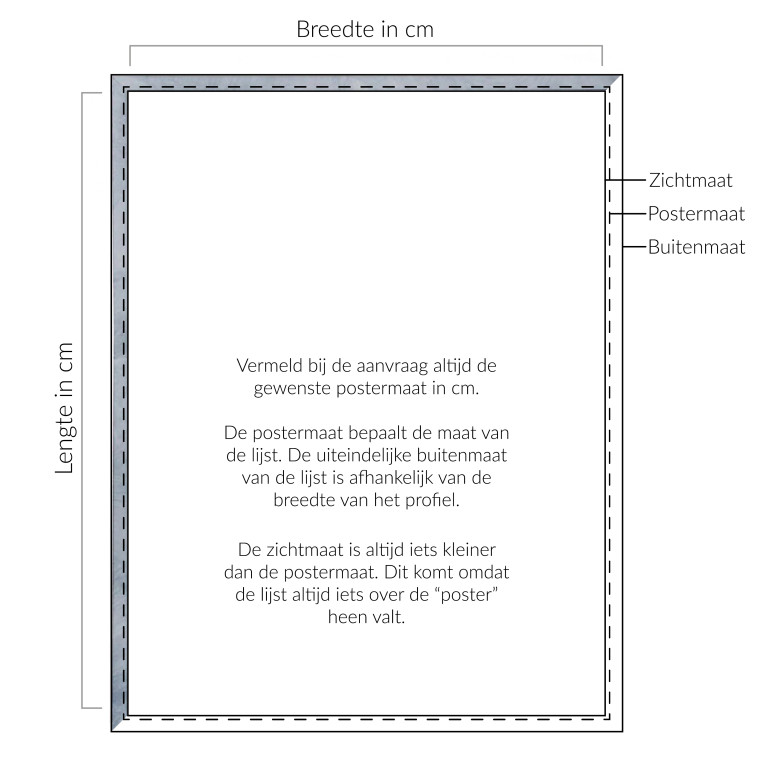 Wissellijst Marmerlook Grijs - Maatwerk
