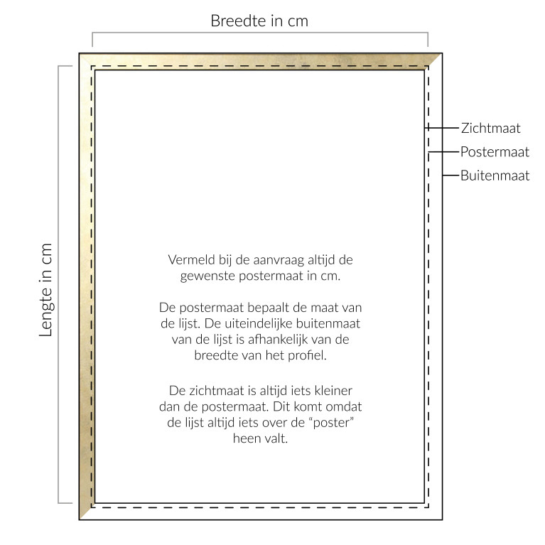 Wissellijst Hout Goud - Maatwerk 