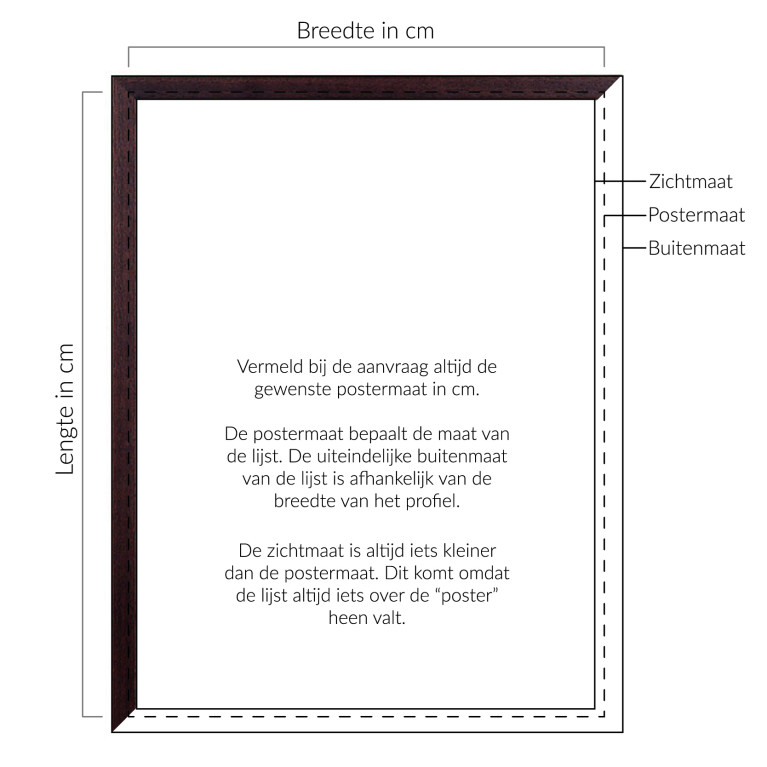 Wissellijst Teak - Maatwerk Calculator