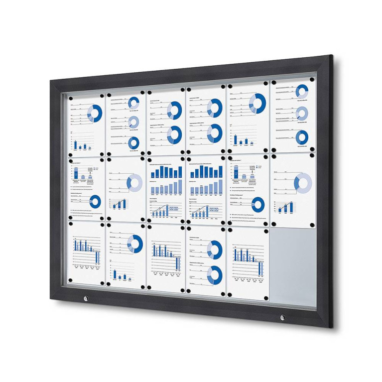 Informatiekast Buiten Whiteboard 18x A4 Antracietgrijs