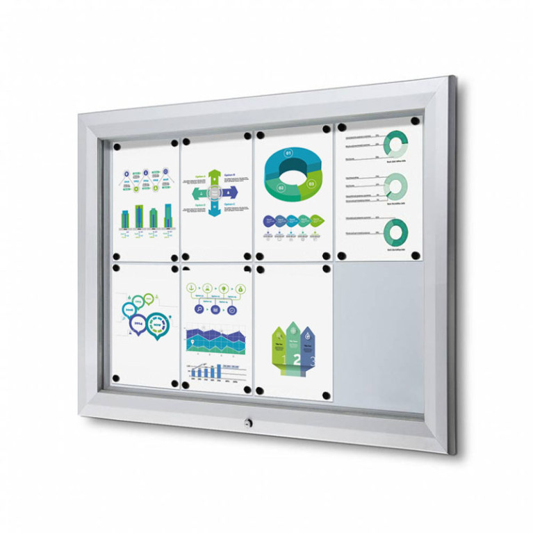 Informatiekast Buiten Whiteboard 8x A4