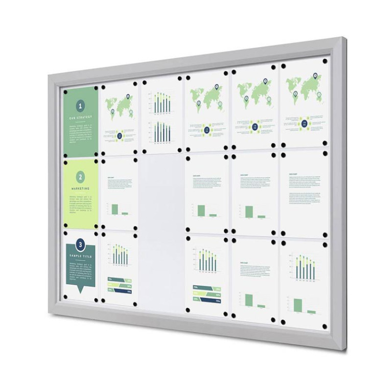 Informatiekast Buiten Whiteboard 18x A4 Breed