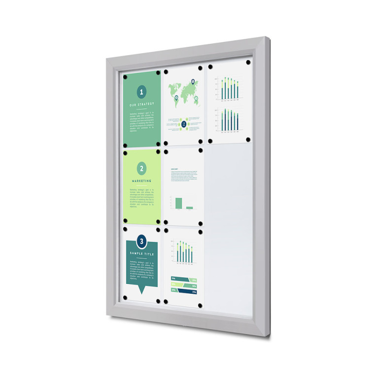 Informatiekast Buiten Whiteboard 9x A4 Breed 