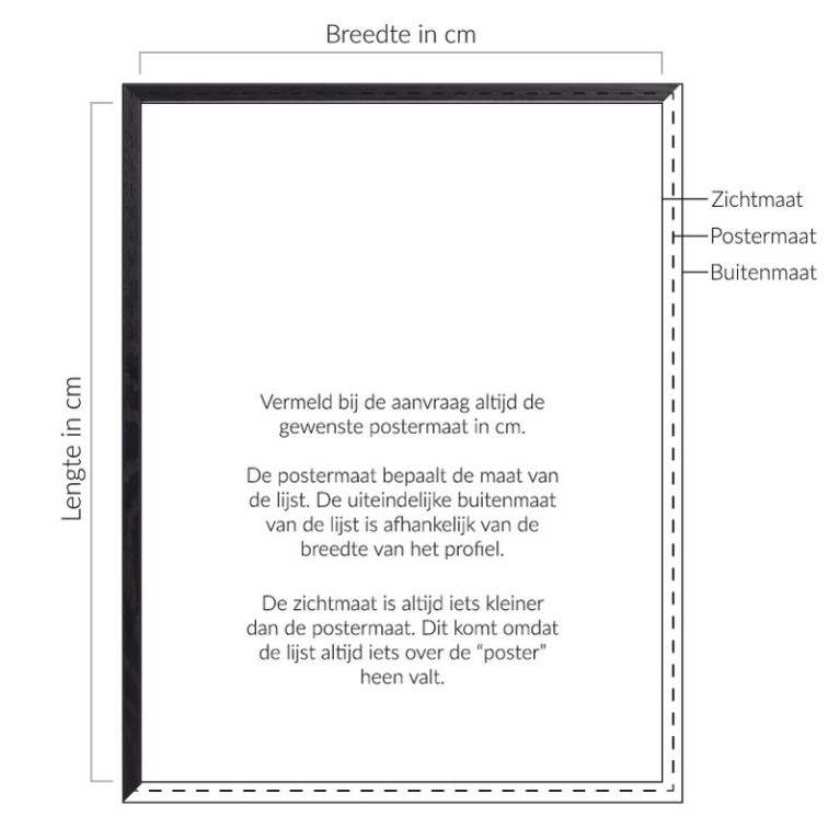 Vintlux Fotolijst Vesterby Ultra Thin - Eiken Zwart - Maatwerk Uitleg