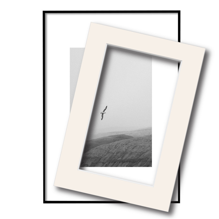 Fotolijst met passe partout 70x100cm zwart
