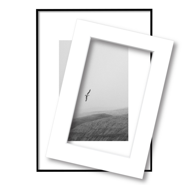 Fotolijst met passe partout 30x40cm zwart