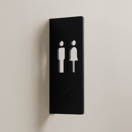 Oacklux Toiletbord Restro Zwart - Man en Vrouw