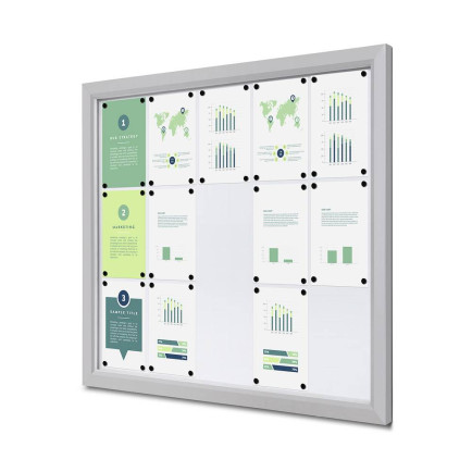 Informatiekast Buiten Whiteboard 15x A4 Breed