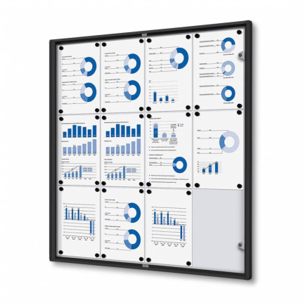 Informatiekast Binnen Whiteboard 12x A4 Budget Zwart