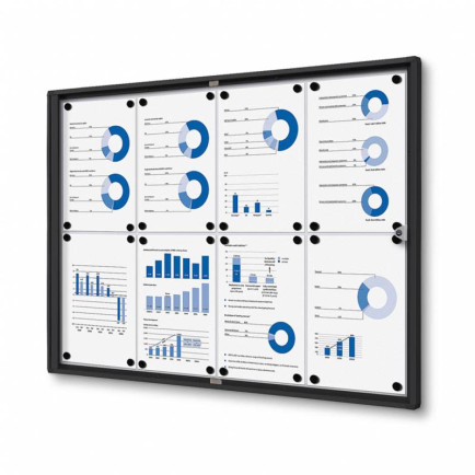 Informatiekast Binnen Whiteboard 8x A4 Budget Zwart
